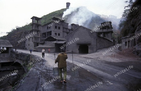 the coal workers in the village of fengjie in the three gorges valley up of the three gorges dam project in the province of hubei in china.