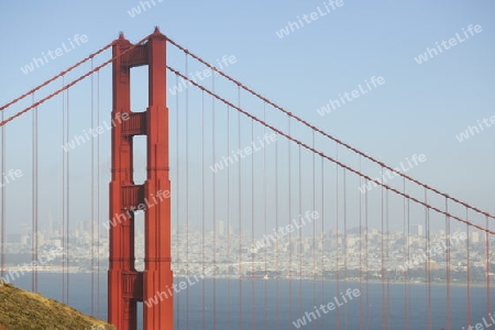 Golden Gate Bridge im Abendlicht , San Francisco, Kalifornien , USA