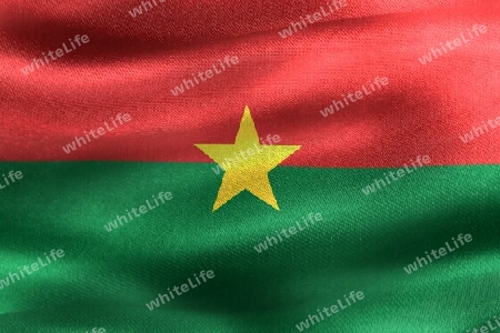 Burkina Faso flag - realistic waving fabric flag