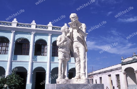 the Parque Ignacio Agramonte in the old town of Camaguey on Cuba in the caribbean sea.