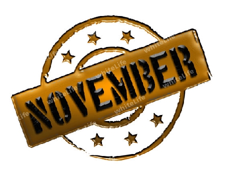 Sign, symbol, stamp or icon for your presentation, for websites and many more named NOVEMBER