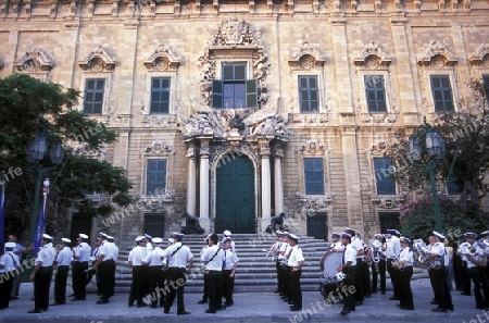 The Auberge de Castile in the old Town of Valletta on Malta in Europe.