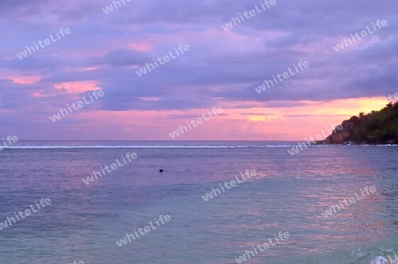 Sunny day beach view on the paradise islands Seychelles.