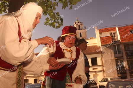 a Summer Festival in a Parc in the old City of Vilnius in the Baltic State of Lithuania,  