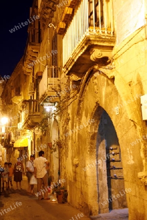 the old Town of Siracusa in Sicily in south Italy in Europe.