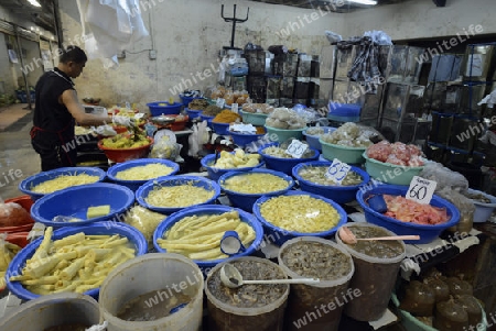 Gemuese auf dem Day Markt in der Hauptstadt Phuket Town auf der Insel Phuket im sueden von Thailand in Suedostasien.