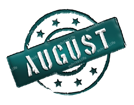 Sign, symbol, stamp or icon for your presentation, for websites and many more named AUGUST