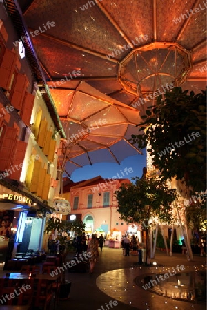 Die Architektur am Clarke Quay von Singapur im Inselstaat Singapur in Asien.