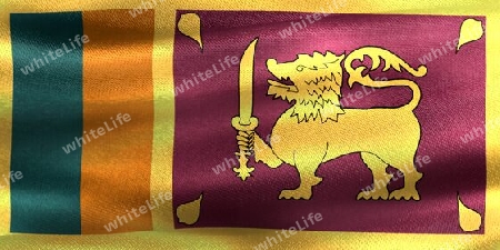 Sri Lanka flag - realistic waving fabric flag