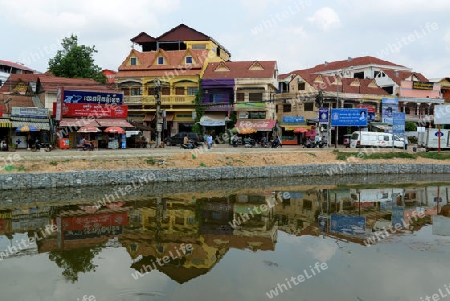 The old City of Siem Riep near the Ankor Wat Temples in the west of Cambodia.