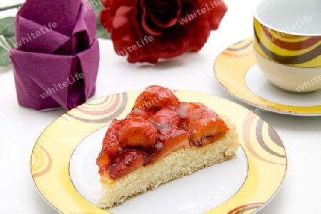 Erdbeerkuchen mit Serviette