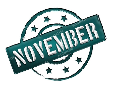 Sign, symbol, stamp or icon for your presentation, for websites and many more named NOVEMBER