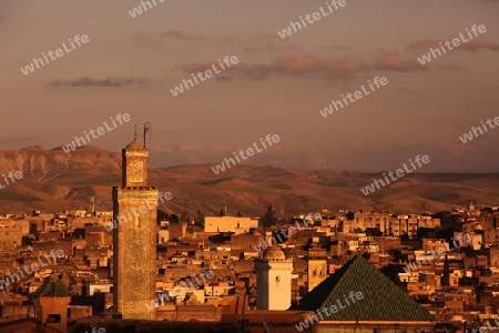 The Medina of old City in the historical Town of Fes in Morocco in north Africa.