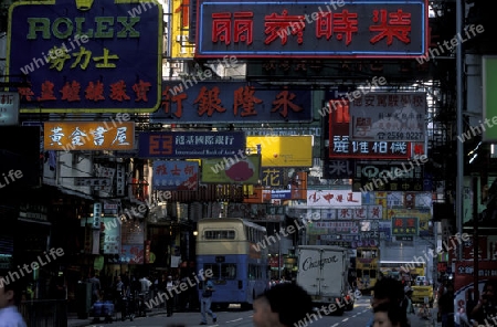 the road szene in central Hong Kong in the south of China in Asia.