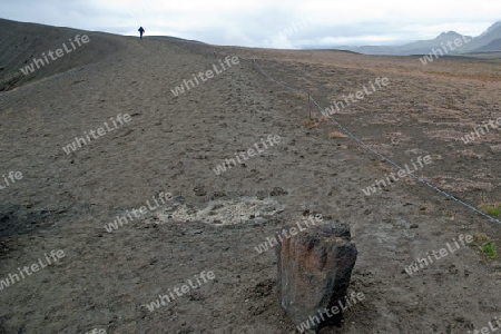 Der Norden Islands, Stora Viti-Krater-Rand des Zentralvulkans Krafla am Myvatn-See  