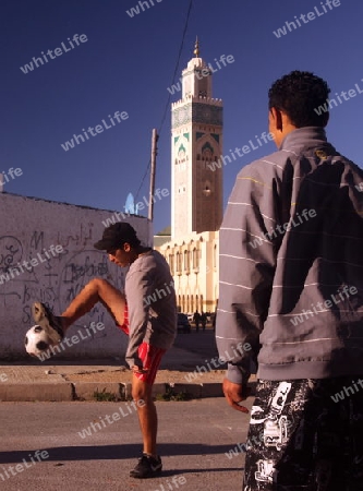 The Hassan 2 Mosque in the City of Casablanca in Morocco , North Africa.