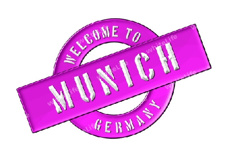 Illustration of WELCOME TO MUNICH as Banner for your presentation, website, inviting...