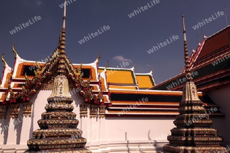 Die Tempelanlage des Wat Pho in Banglamphu in Bangkok der Hauptstadt von Thailand in Suedostasien