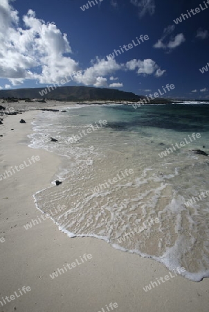 the Beach  Bajo de los Sables near the village of  Playa de la Canteria on the Island of Lanzarote on the Canary Islands of Spain in the Atlantic Ocean. on the Island of Lanzarote on the Canary Islands of Spain in the Atlantic Ocean.
