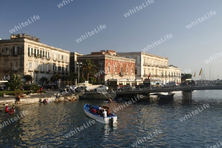 the old Town of Siracusa in Sicily in south Italy in Europe.