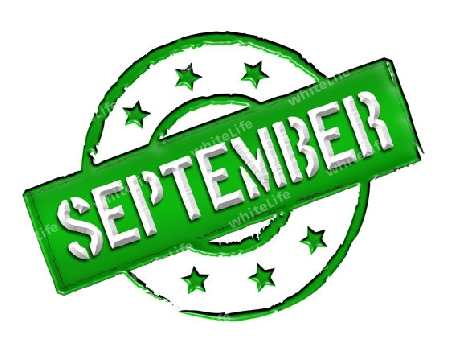 Sign, symbol, stamp or icon for your presentation, for websites and many more named SEPTEMBER