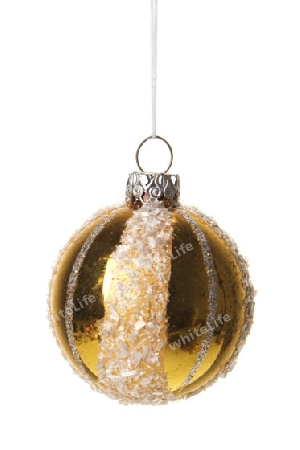 Weihnachten, Weihnachtskugel gold mit weiss