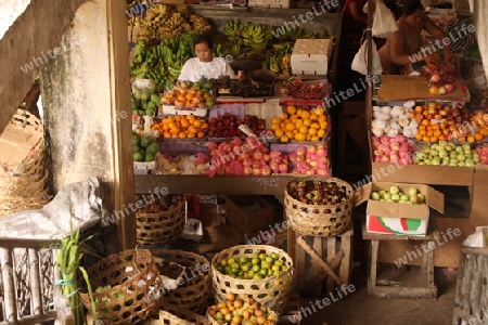 Der Pasar Badung Markt in Denpasar in Zentral Bali auf der Insel Bali in Indonesien..