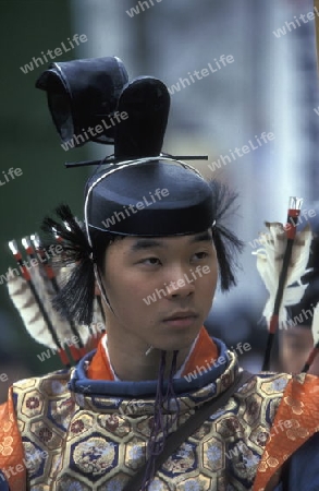 the historical festival in the Shrines of Nikko in the north of Tokyo in Japan in Asia,



