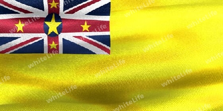 Niue flag - realistic waving fabric flag