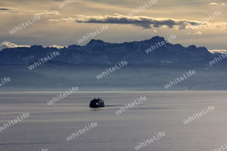 Bodensee Blick auf Alpen