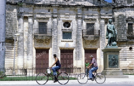 the cathedral with a Columbus Monument in the old town of cardenas in the provine of Matanzas on Cuba in the caribbean sea.