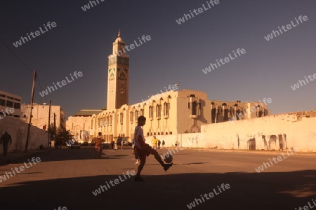 The Hassan 2 Mosque in the City of Casablanca in Morocco , North Africa.