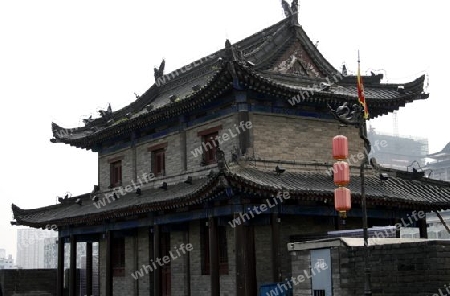Altstadt von Xian, Haus auf der Stadtmauer