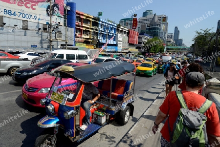 The City centre of Bangkok naer the Siam Square in the capital of Thailand in Souteastasia.