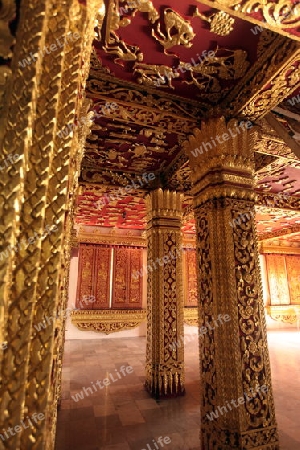 Der Koenigspalast in der Altstadt von Luang Prabang in Zentrallaos von Laos in Suedostasien.