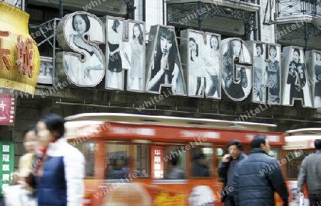 the Nanjing Dong Lu road in the City of Shanghai in china in east asia. 