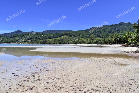 Sunny day beach view on the paradise islands Seychelles.