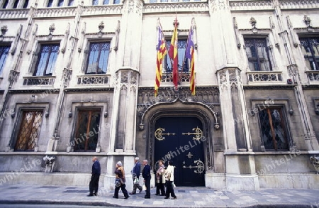 Ein Stadthaus in der Altstadt von Palma de Mallorca der Hauptstadt der Insel Mallorca einer der Balearen Inseln im Mittelmeer.  