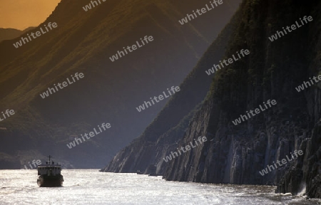 the landscape of the yangzee river in the three gorges valley up of the three gorges dam projecz in the province of hubei in china.