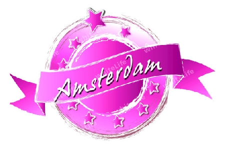 Amsterdam - Banner, Logo, Symbol im Royal Grunge Style fuer Praesentationen, Flyer, Prospekte, Internet,...