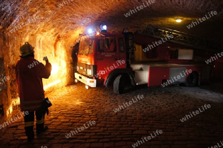 Feuerwehr?bung in der Burg Hohenzollern