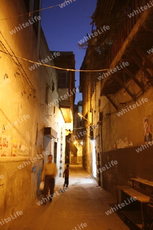 Eine Gasse im Souq in der Altstadt der Syrischen Hauptstadt Damaskus