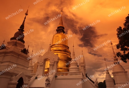 Die Architektur des Wat Suan Dok Tempel in Chiang Mai im Norden von Thailand.  (KEYSTONE/Urs Flueeler) 