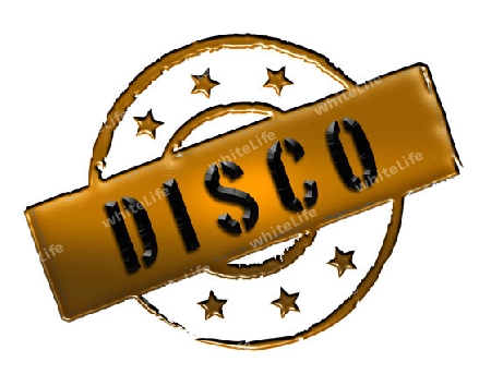 Sign, symbol, stamp or icon for your presentation, for websites and many more named DISCO