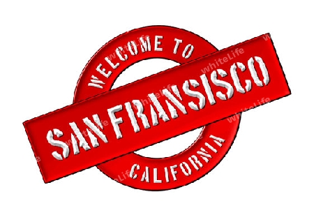 Illustration of WELCOME TO SAN FRANSISCO as Banner for your presentation, website, inviting...