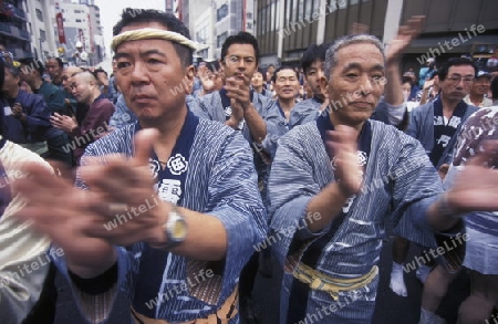 one of the big Festival in the Asakusa Senso Ji Tempel in the city centre of Tokyo in Japan in Asia,



