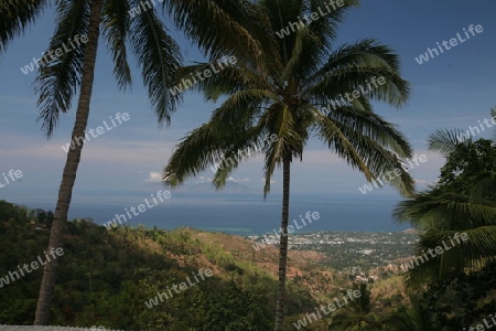 Die Landschaft oberhalb Dili der Hauptstadt von Ost Timor auf der in zwei getrennten Insel Timor in Asien.  