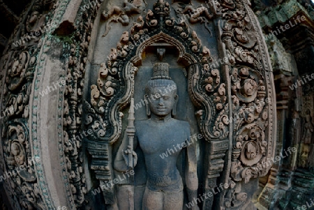 The Tempel Ruin of  Banteay Srei about 32 Km north of the Temple City of Angkor near the City of Siem Riep in the west of Cambodia.