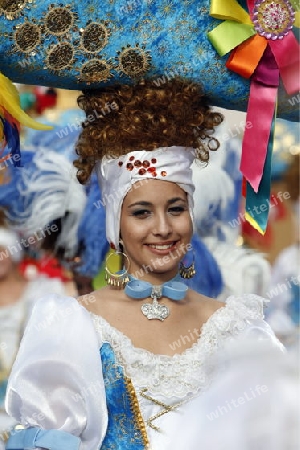 The Carneval in the Town of Tacoronte on the Island of Tenerife on the Islands of Canary Islands of Spain in the Atlantic.  