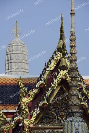 Die Tempelanlage des Wat Pho in der Hauptstadt Bangkok von Thailand in Suedostasien.